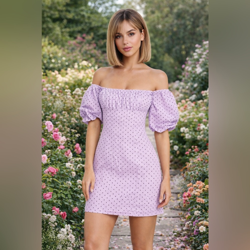 Majorelle Majorelle Ashling Mini Dress In Lilac Dot